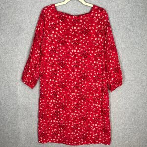 Gap Dress Womens Small Red Floral Shift Loose‎ Flowy Twee Career Church READ